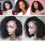 Bob Style Water Wave Lace Wig Naturlal Black #1B