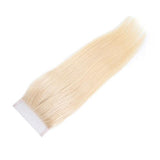 #613 Straight Closure Human Hair Blonde Closure